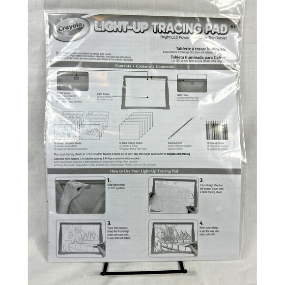 CRAYOLA Light-Up Tracing Pad - LED Drawing Tablet+8 design sheets- 8.5x11"- Pink - Picture 10 of 14